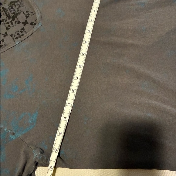 Diesel Black Gold RARE M V-Neck Graphic Tee Distressed Blue Gray Y2K Streetwear - Picture 3 of 7